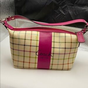 Tattersall Satchel Like New, Pink Trim & Interior